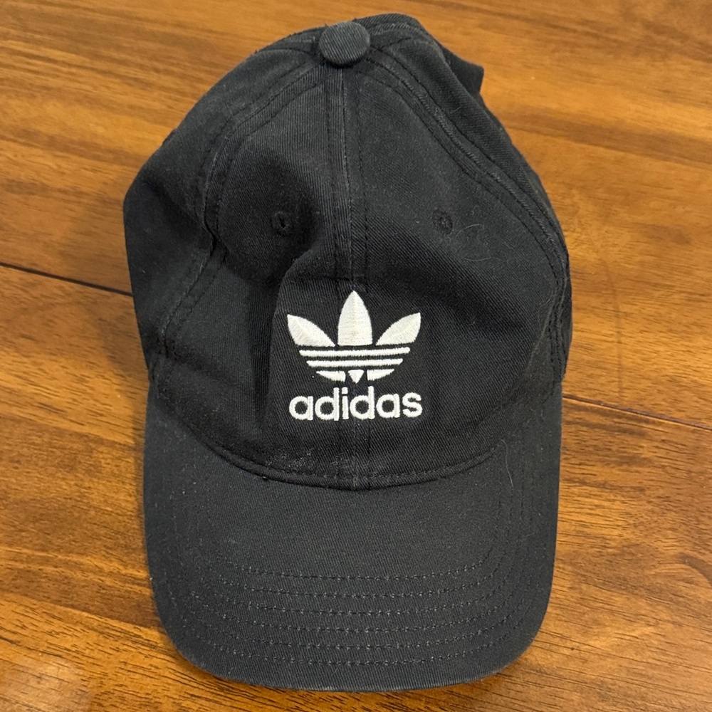 adidas Black Cap with White Trefoil Logo